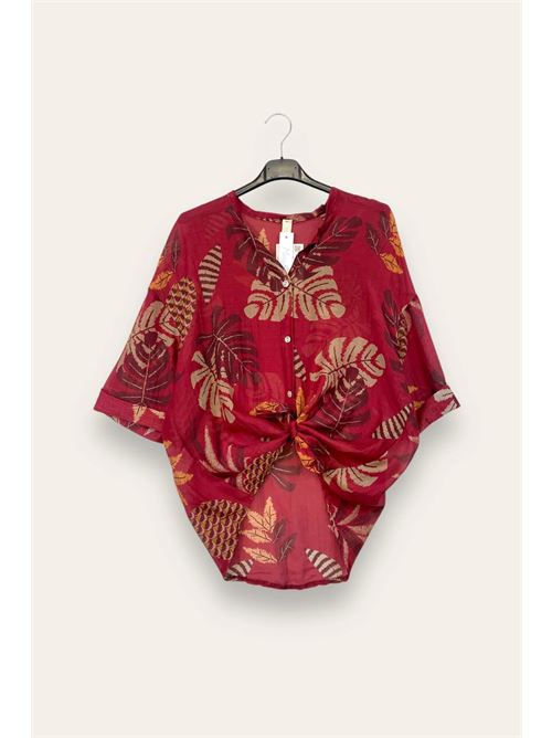 Camicia seta e cotone in fantasia LOVEme | MH-12889/Rosso India